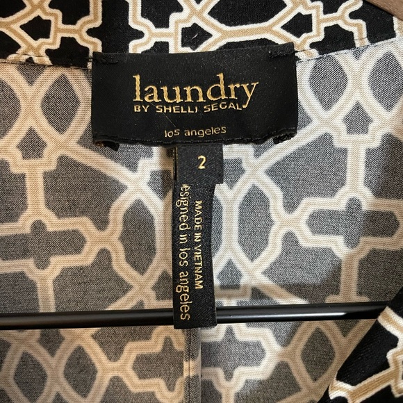 Laundry Shelli Segal Stretch Knit Slinky Shirt Dress Sz 2 Button Down Belted EUC - Picture 4 of 11